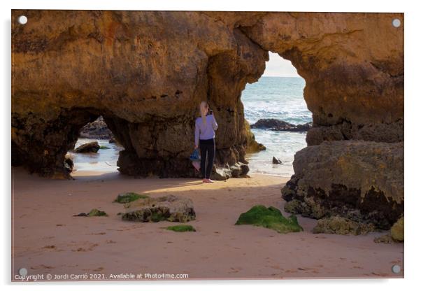The beautiful beach of Tres Castelos - Algarve - 4 Acrylic by Jordi Carrio