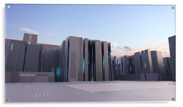 Abstract futuristic city concept Acrylic by Svetlana Radayeva