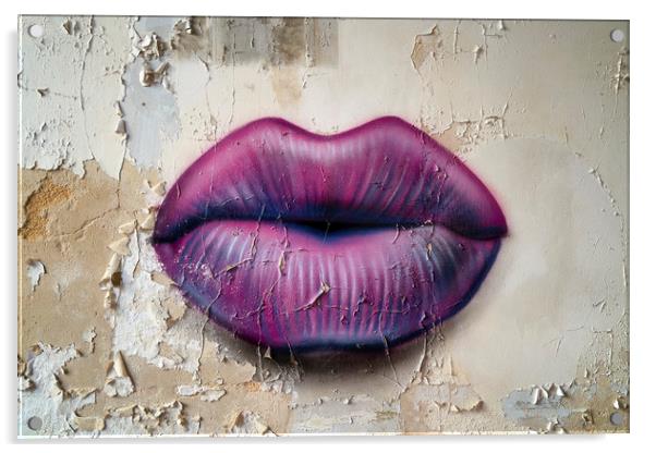 Lips on the Wall Acrylic by Roman Robroek