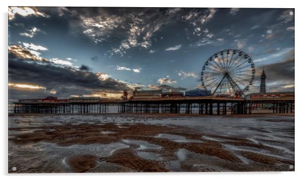 Blackpool Central Pier and Tower Acrylic by Scott Somerside