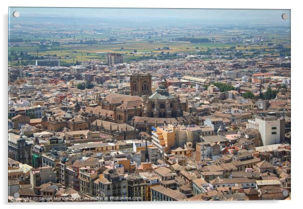 Majestic Granada A Spanish View Acrylic by Simon Marlow