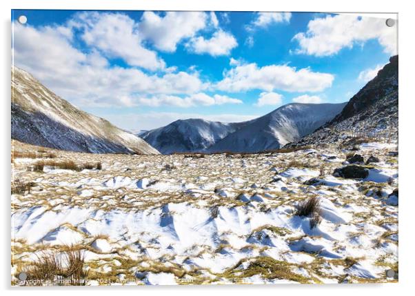 Winter in Snowdonia taken from Bwlch Acrylic by Simon Marlow