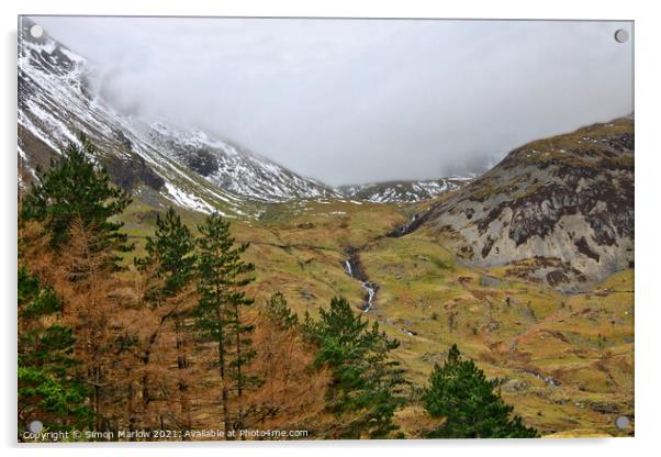 Majestic Snowdonia Mountains Acrylic by Simon Marlow
