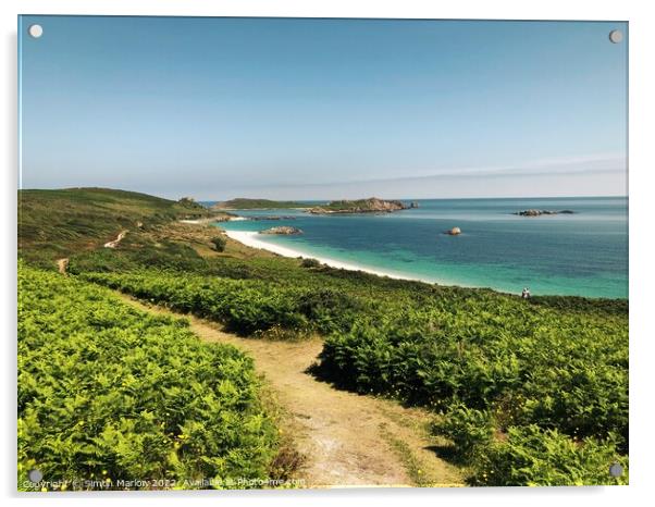 Coastal Paradise Isles of Scilly Acrylic by Simon Marlow