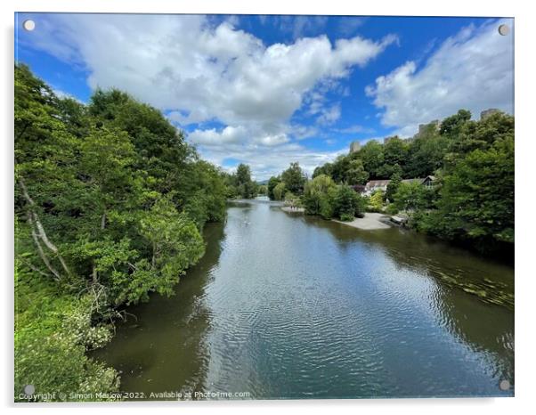 View from Dinham Bridge in Ludlow, Shropshire Acrylic by Simon Marlow