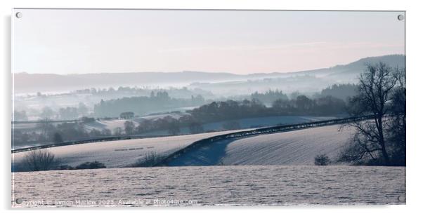 Shropshire Winter Landscape Acrylic by Simon Marlow