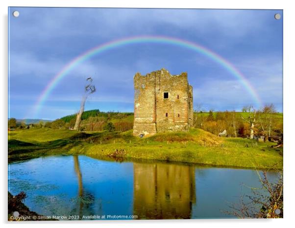Hopton Castle - South Shropshire  Acrylic by Simon Marlow
