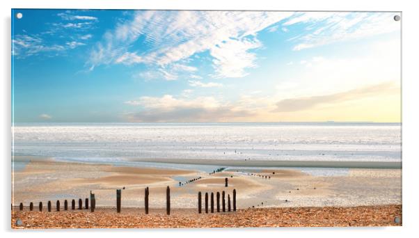 Serene Sunrise at Hastings Beach Acrylic by Simon Marlow
