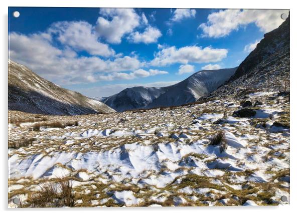 Majestic Winter Wonderland in Snowdonia Acrylic by Simon Marlow