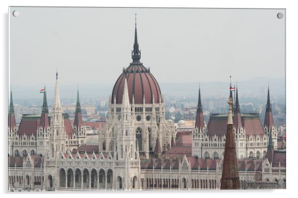 Budapest Parliament Building Acrylic by Simon Marlow