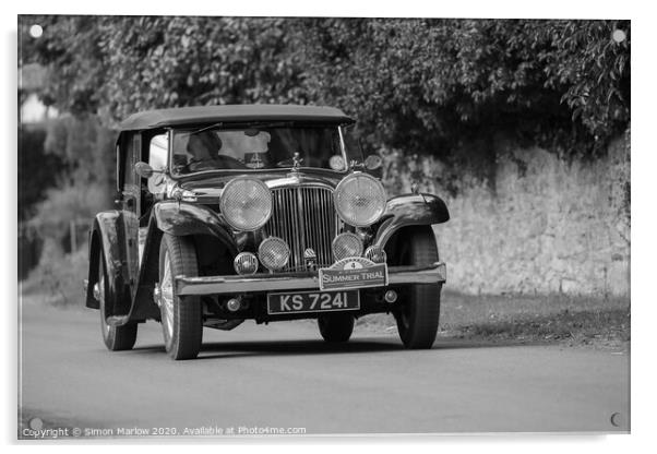 A Timeless Beauty Vintage Jaguar in South Shropshi Acrylic by Simon Marlow