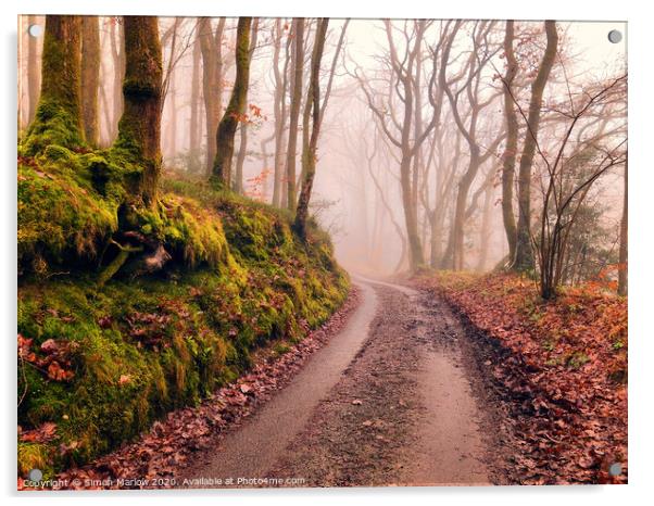 A cold Autumn morning in South Shropshire Acrylic by Simon Marlow