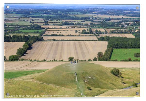 Countryside of Hampshire view from White Horse Hill Acrylic by Simon Marlow