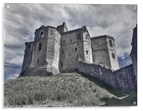 Warkworth Medieval Castle Acrylic by Simon Marlow