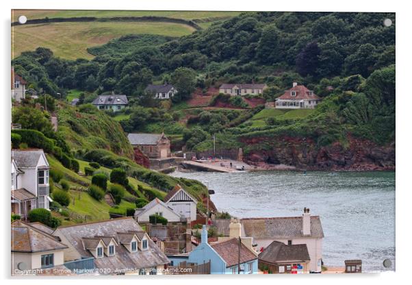 Serenity of Hope Cove Acrylic by Simon Marlow