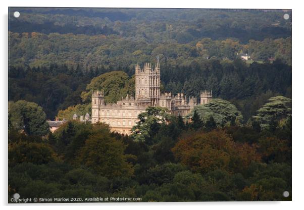 Majestic Highclere Castle Beyond Downton Abbey Acrylic by Simon Marlow