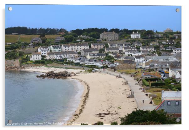 View looking across St Mary's, Isles of Scilly Acrylic by Simon Marlow