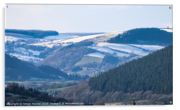 Majestic Shropshire winter landscape Acrylic by Simon Marlow
