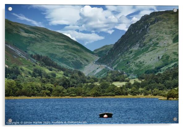 Llyn Mwyngil Snowdonia National Park Acrylic by Simon Marlow