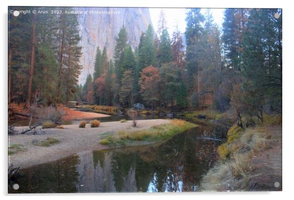 Yosemite national park in the fall Acrylic by Arun 