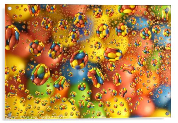 Close up of water drops Acrylic by Arun 