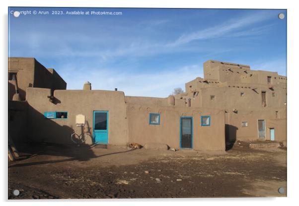 Taos Pueblo in New Mexico Acrylic by Arun 