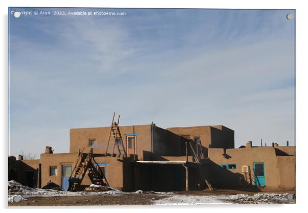 Taos Pueblo in New Mexico Acrylic by Arun 