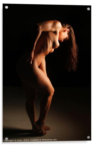 Bodyscapes photo shoot of a nude white model Acrylic by Arun 