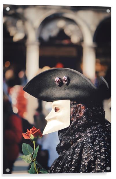 Bauta, typical Venetian carnival mak               Acrylic by federico stevanin