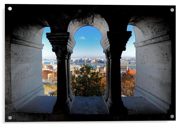 Budapest view from Castle window Acrylic by federico stevanin