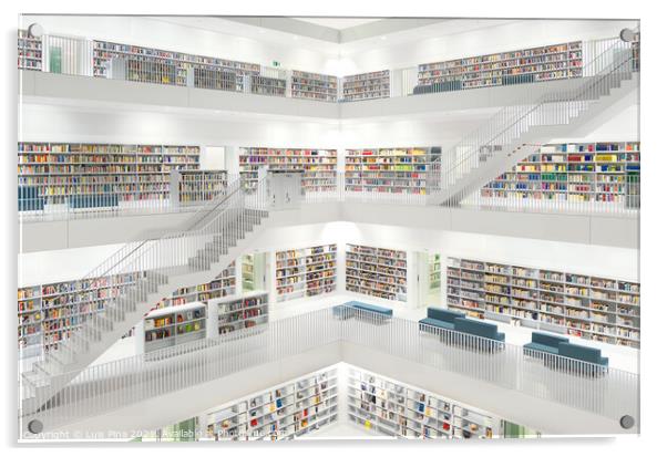 Stuttgart Library beautiful modern library white futuristic in Germany Acrylic by Luis Pina