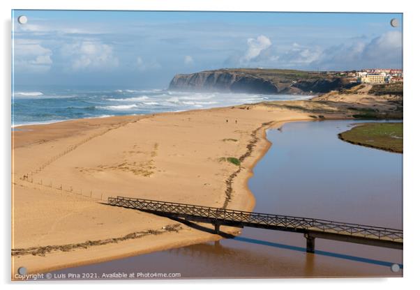 Foz do Sizandro beach in Torres Vedras, Portugal Acrylic by Luis Pina