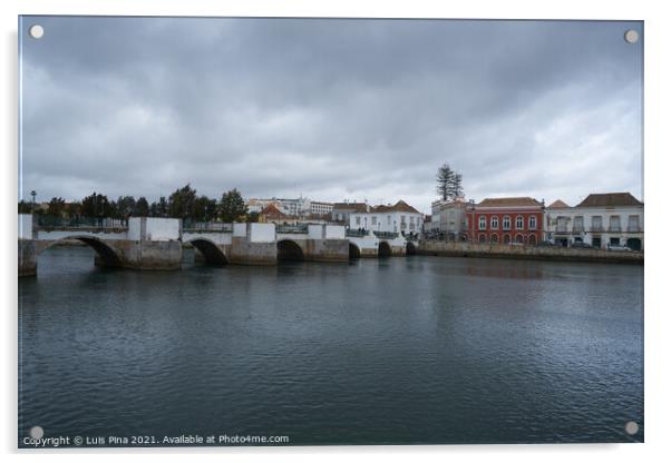Tavira city view with river gilao in Algarve, Portugal Acrylic by Luis Pina