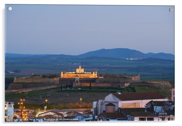 Santa Luzia fort in Elvas Alentejo at sunset, Portugal Acrylic by Luis Pina