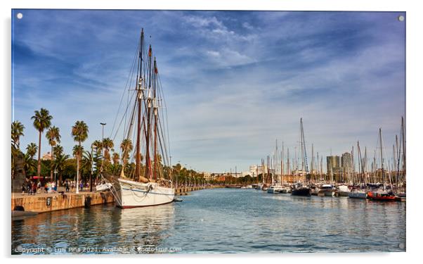 Barcelona Marina Acrylic by Luis Pina