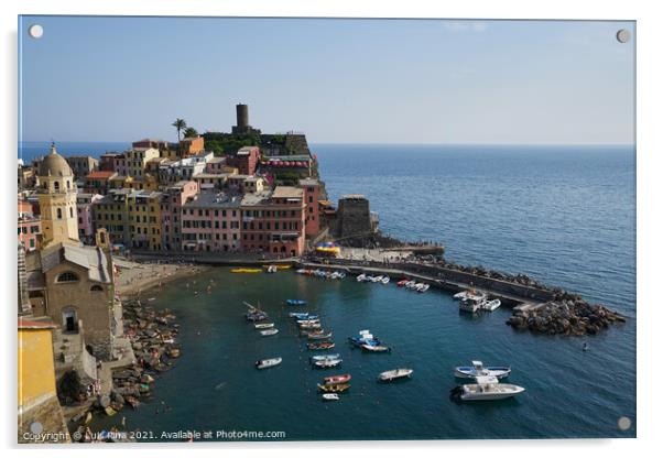 Vernazza View in Cinque Terre Acrylic by Luis Pina