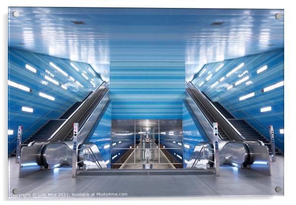 Amazing Subway station at University on the Speicherstadt area in Hamburg Acrylic by Luis Pina
