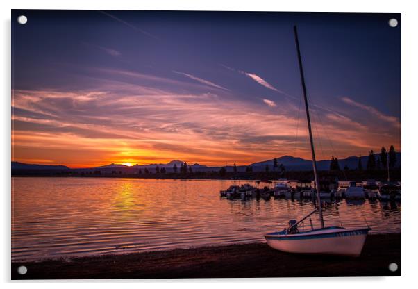 Romantic Lake Almanor Sunset Acrylic by BRADLEY MORRIS
