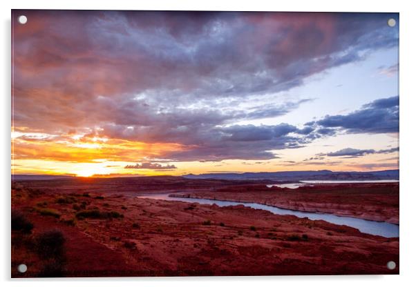 Lake Powell Sunset Acrylic by BRADLEY MORRIS