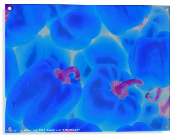 Abstract Closeup of Electric Blue Bell Peppers wit Acrylic by William Jell