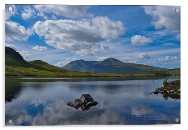 Loch Tulla and The Black Mount Acrylic by Nathalie Naylor