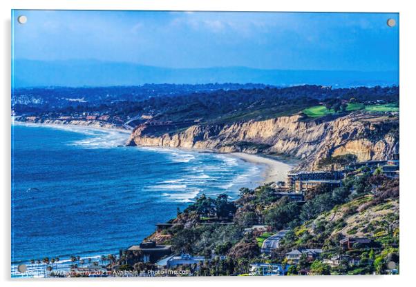 La Jolla Heights Shores Beach San Diego California Acrylic by William Perry
