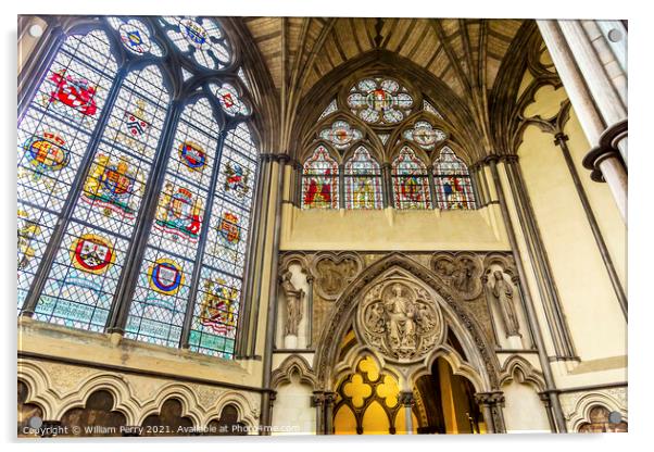 Stained Glass Chapter House Westminster Abbey London England Acrylic by William Perry