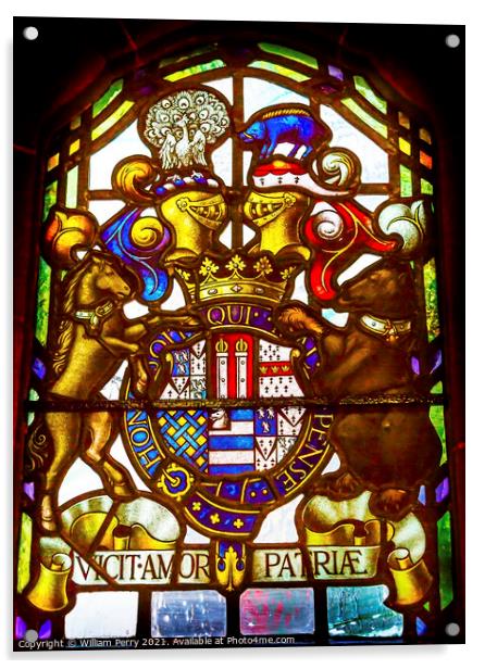 Coat of Arms Supreme Court London England Acrylic by William Perry