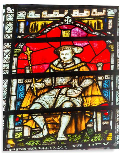 Edward Vi Stained Glass Chapter House Westminster Abbey London E Acrylic by William Perry
