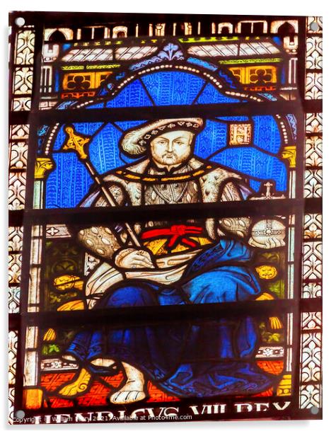 Henry VIII Stained Glass Chapter House Westminster Abbey London  Acrylic by William Perry
