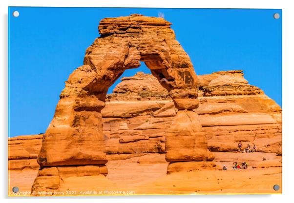 Delicate Arch Rock Canyon Arches National Park Moab Utah  Acrylic by William Perry