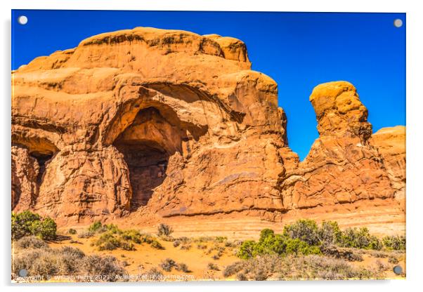 Human Rock Formations Windows Section Arches National Park Moab  Acrylic by William Perry
