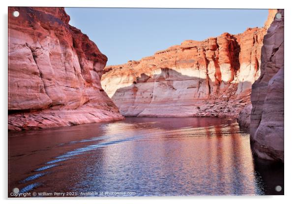 Pink Antelope Canyon Reflection Lake Powell Arizona Acrylic by William Perry