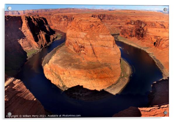 Horseshoe Bend Glen Canyon Overlook Colorado River Page Arizona Acrylic by William Perry